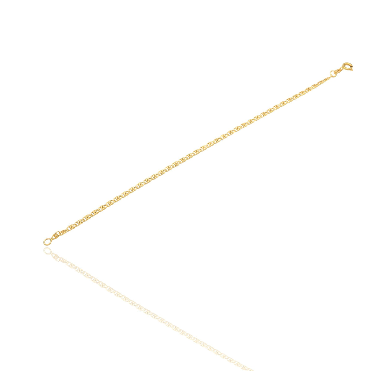 Bracciale Oro Giallo Oro 18 carati Catena Maglia piatta Solo Oro