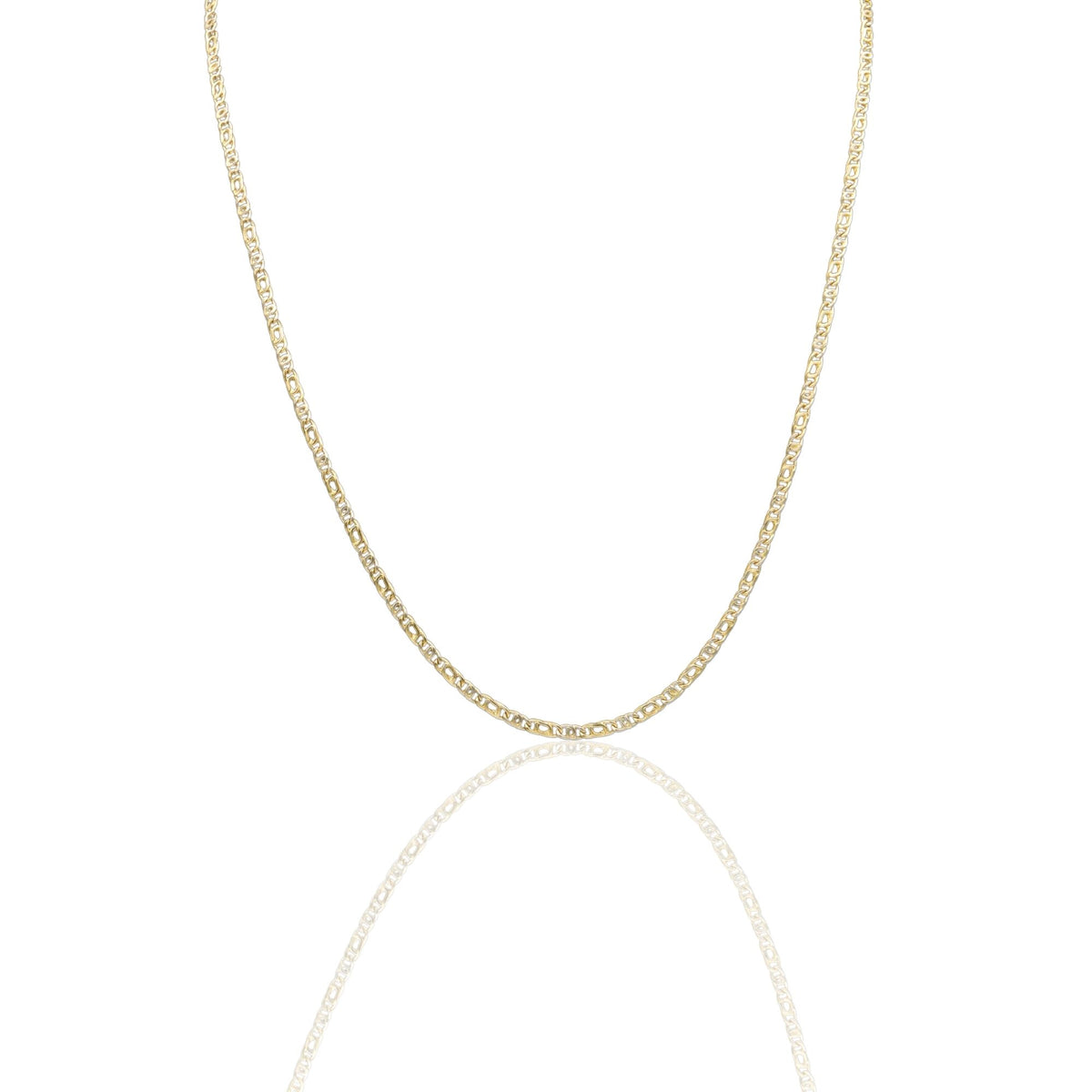 Collana Oro Giallo Oro 18 carati Catena Piatta Solo Oro cm.60