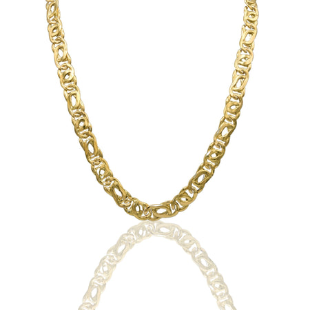 Collana Oro Giallo Oro 18 carati Catena Maglia  Intrecciata Solo Oro cm.60
