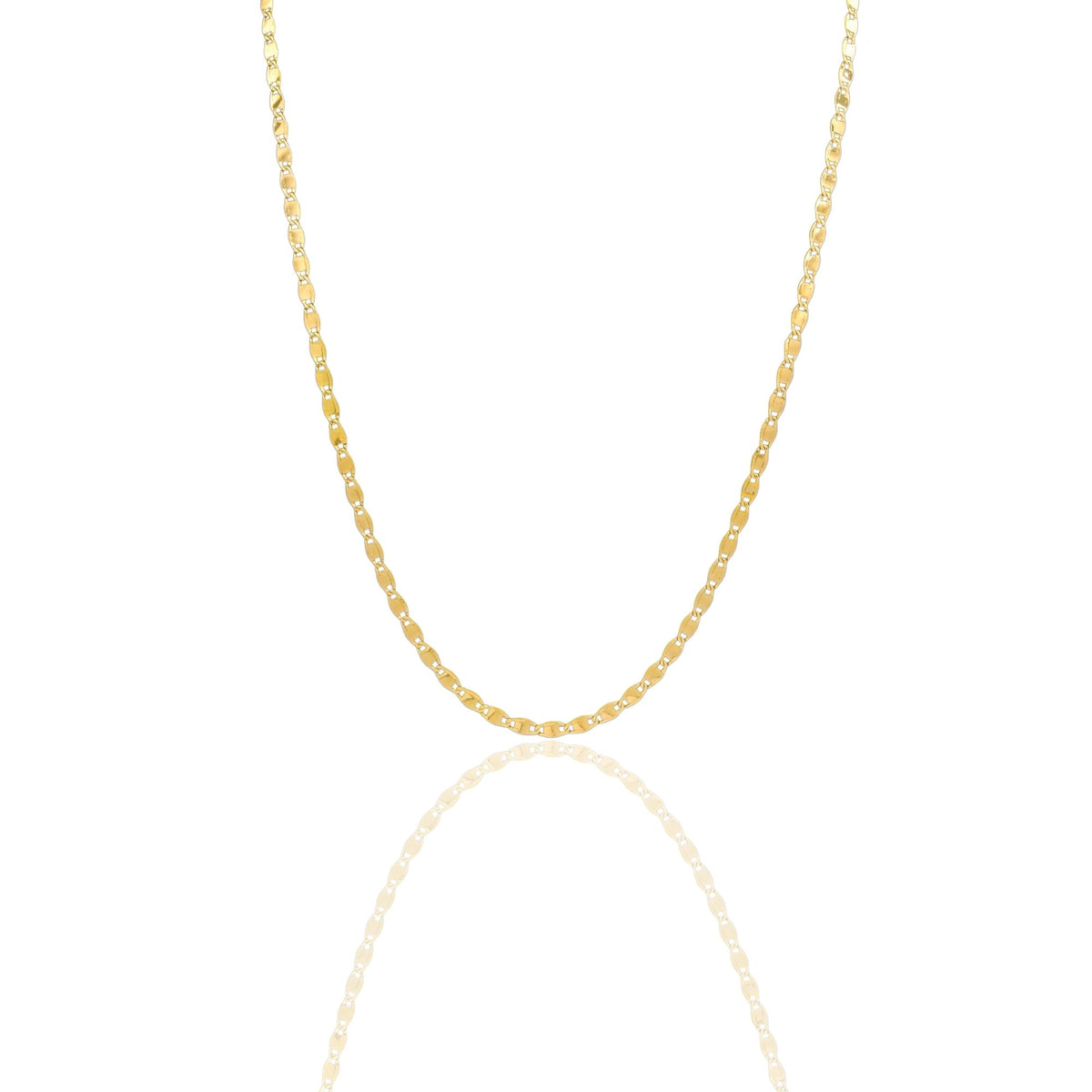 Collana Oro Giallo Oro 18 carati Catena Piatta Solo Oro cm.60