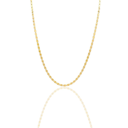 Collana Oro Giallo Oro 18 carati Catena Piatta Solo Oro cm.60