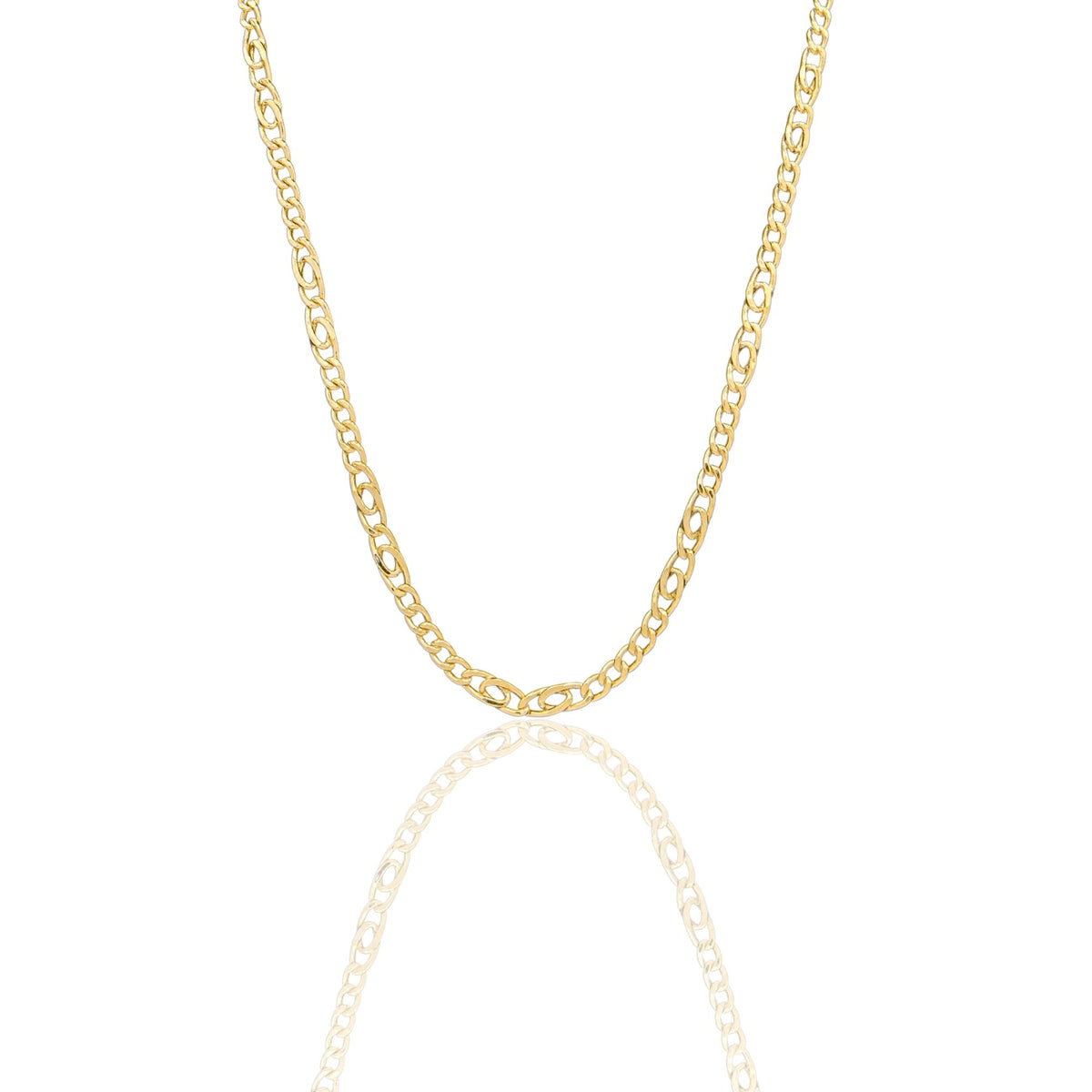 Collana Oro Giallo Oro 18 carati Catena Piatta Solo Oro cm.50