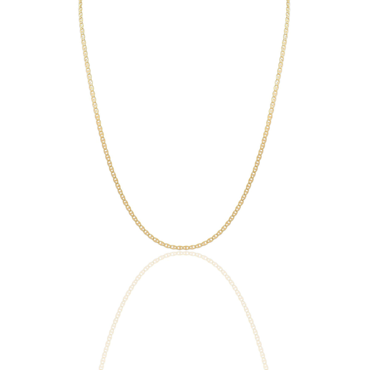 Collana Oro Giallo Oro 18 carati Catena Piatta Solo Oro cm.60