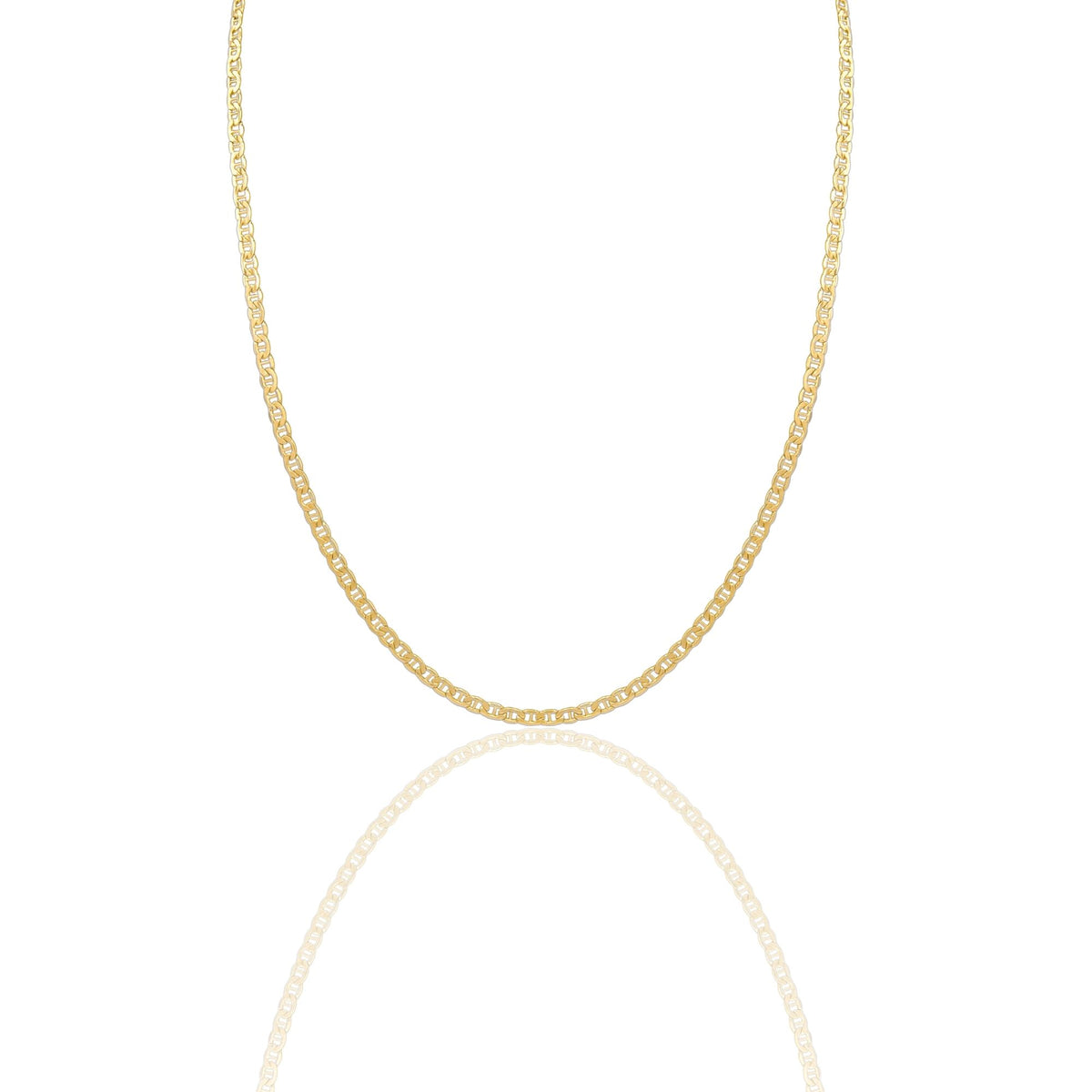 Collana Oro Giallo Oro 18 carati  Catena piatta Maglia  Marinara Solo Oro cm.60