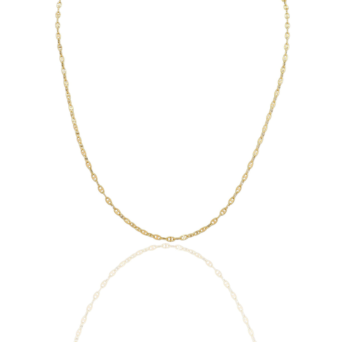 Collana Oro Giallo Oro 18 carati  Catena piatta Maglia  Marinara Solo Oro cm.60