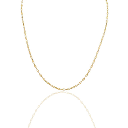 Collana Oro Giallo Oro 18 carati  Catena piatta Maglia  Marinara Solo Oro cm.60