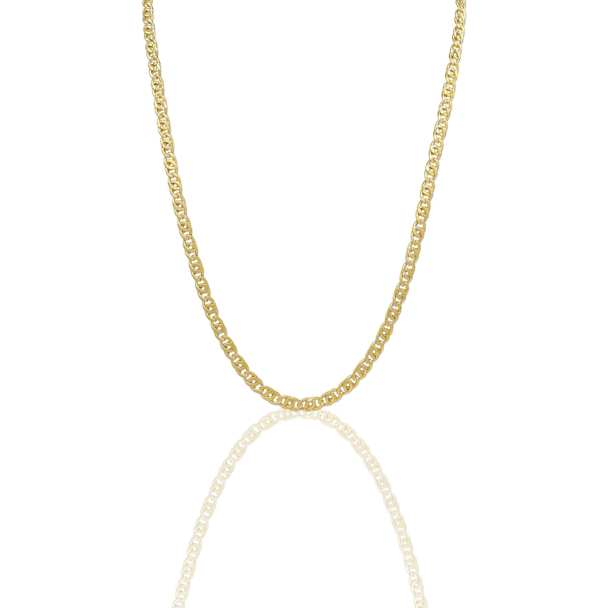 Collana Oro Giallo Oro 18 carati Catena Piatta Solo Oro cm.60