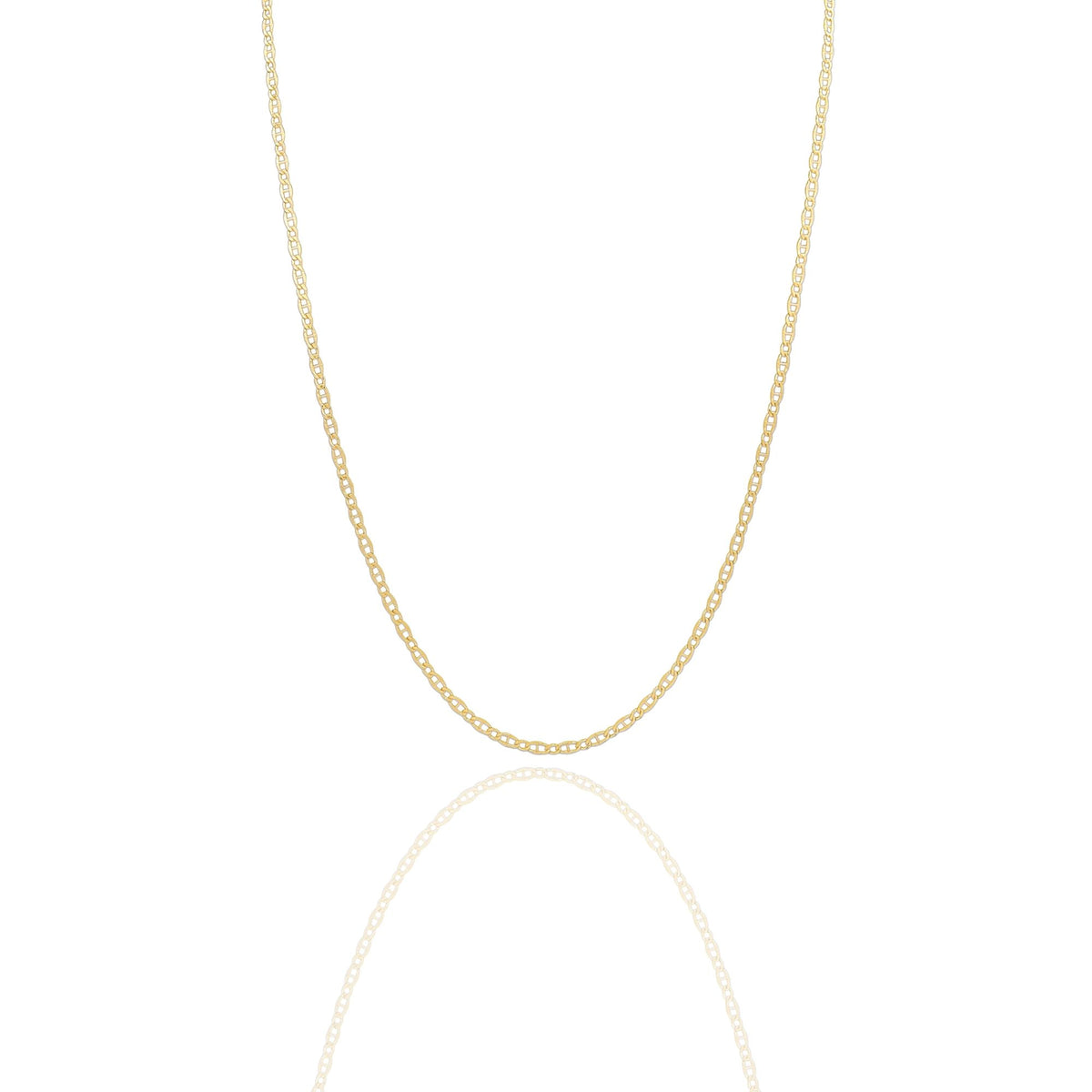 Collana Oro Giallo Oro 18 carati  Catena piatta Maglia  Marinara Solo Oro cm.60