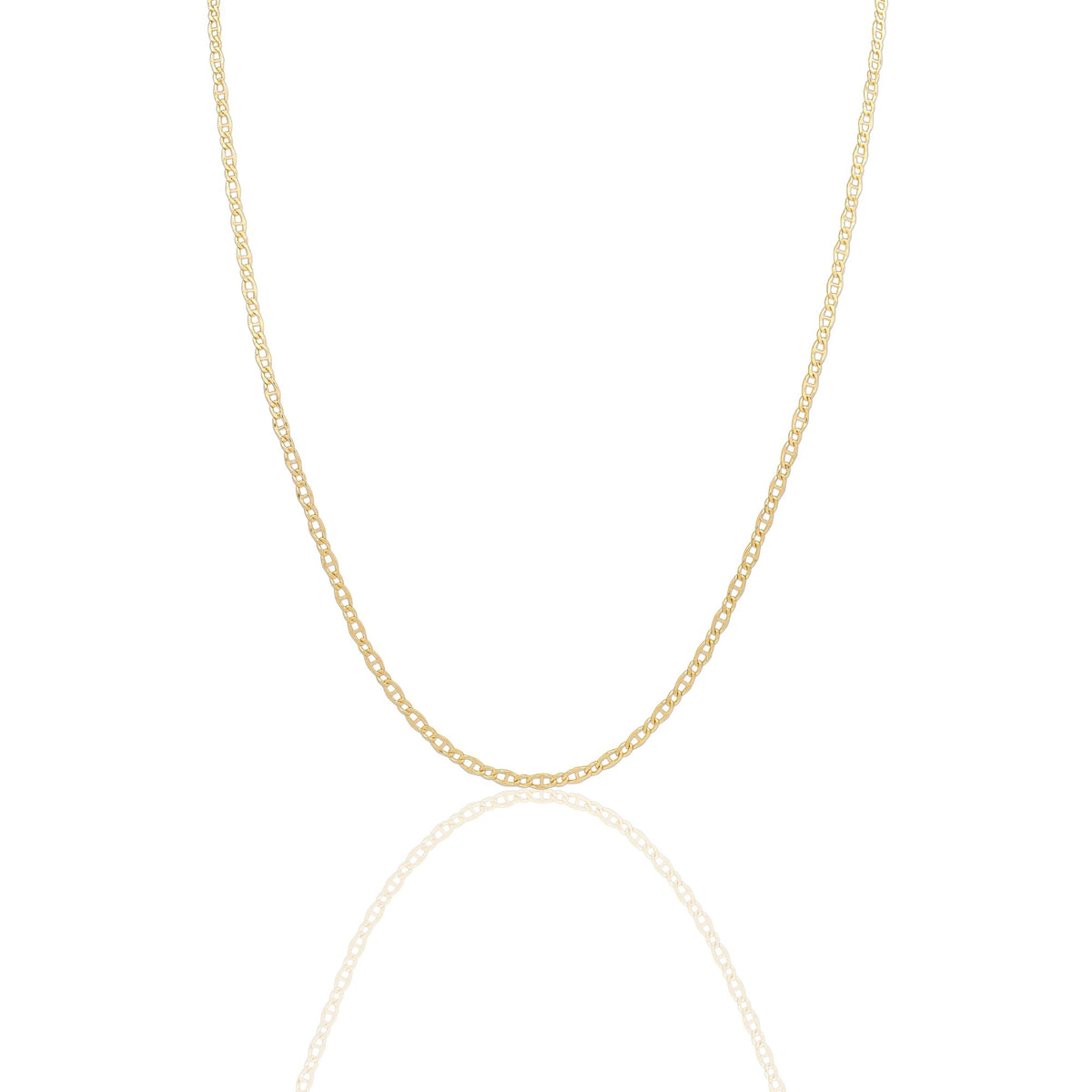 Collana Oro Giallo Oro 18 carati  Catena piatta Maglia  Marinara Solo Oro cm.60
