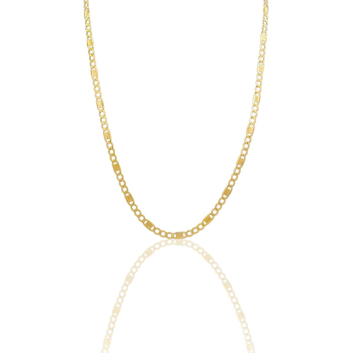 Collana Oro Giallo Oro 18 carati Catena Maglia   3+1 Solo Oro cm.50
