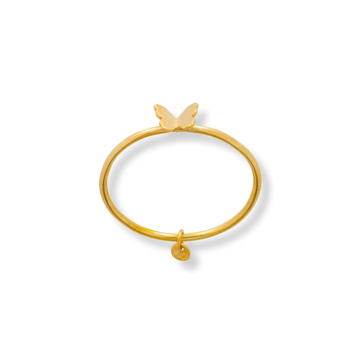 Anello Oro Giallo Oro 18 carati Farfalla Lucida Solo Oro spessore gambo 1 mm , spessore farfalla 4,3
