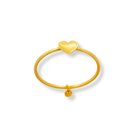 Anello Oro Giallo Oro 18 carati  Cuore Lucido Solo Oro spessore gambo 1 mm , spessore delfino 3,7