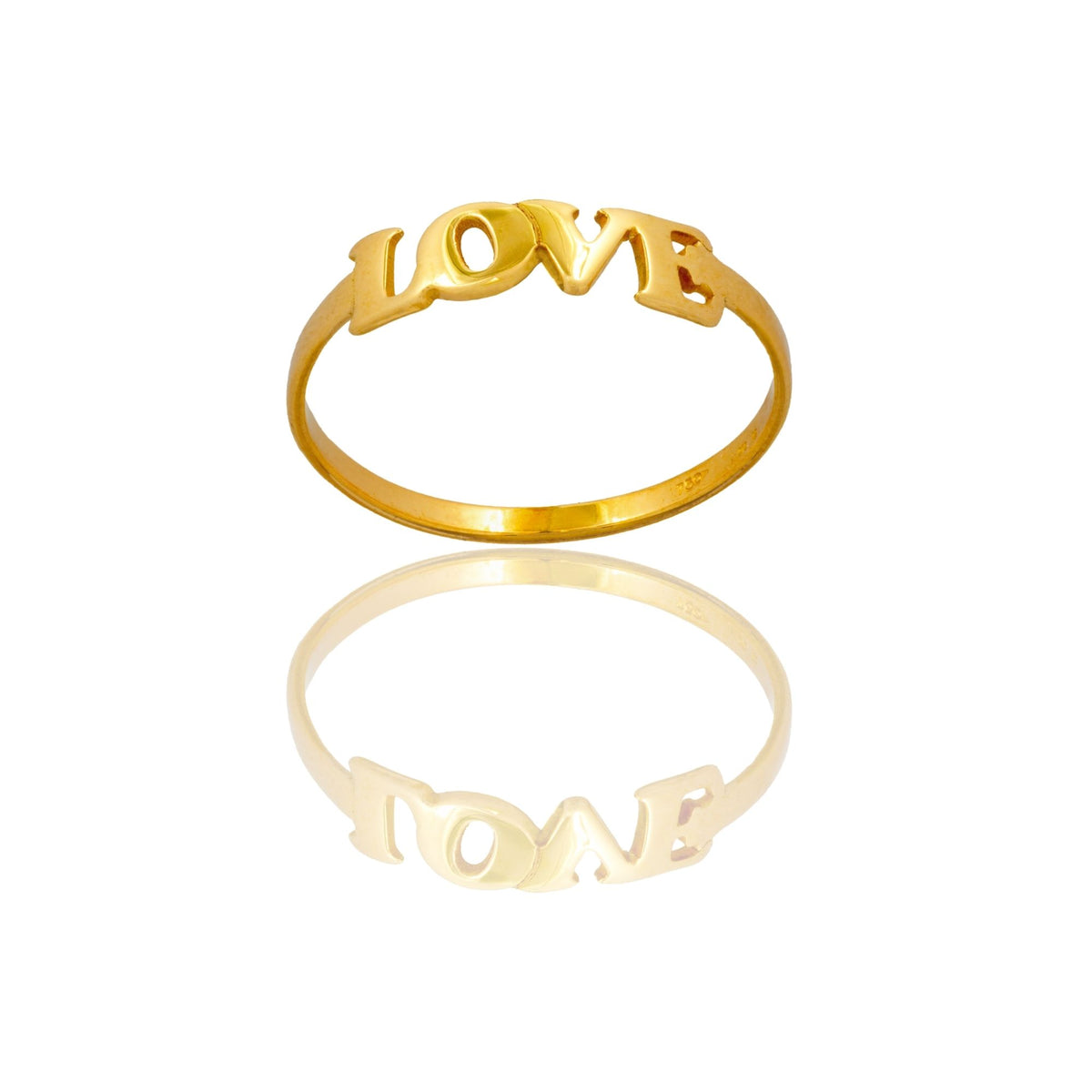 Anello Oro Giallo Oro 18 carati  Scritta Love Solo Oro