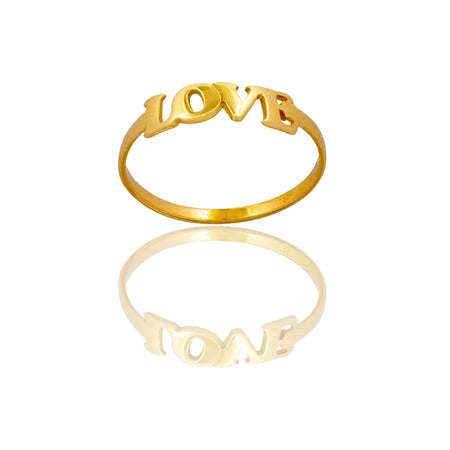 Anello Oro Giallo Oro 18 carati  Scritta Love Solo Oro