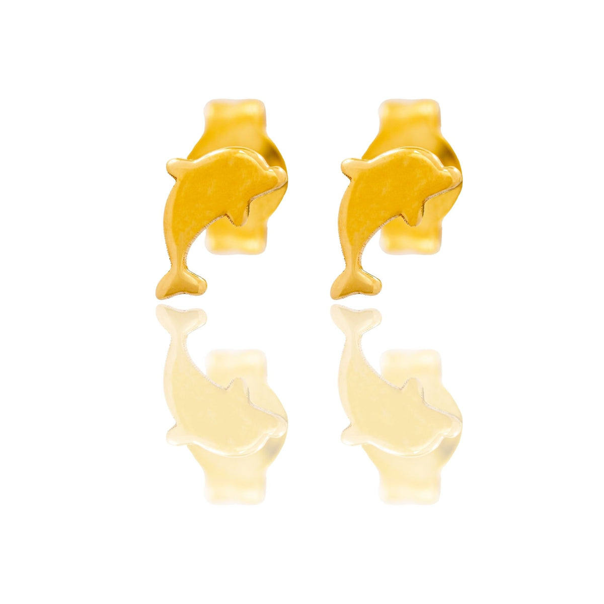Orecchini Oro Giallo Oro 18 carati  Delfino A Lobo Solo Oro