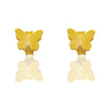 Orecchini Oro Giallo Oro 18 carati Farfalla A Lobo Solo Oro