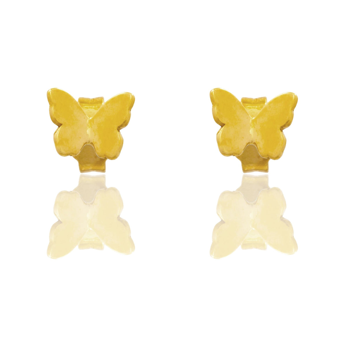 Orecchini Oro Giallo Oro 18 carati Farfalla A Lobo Solo Oro