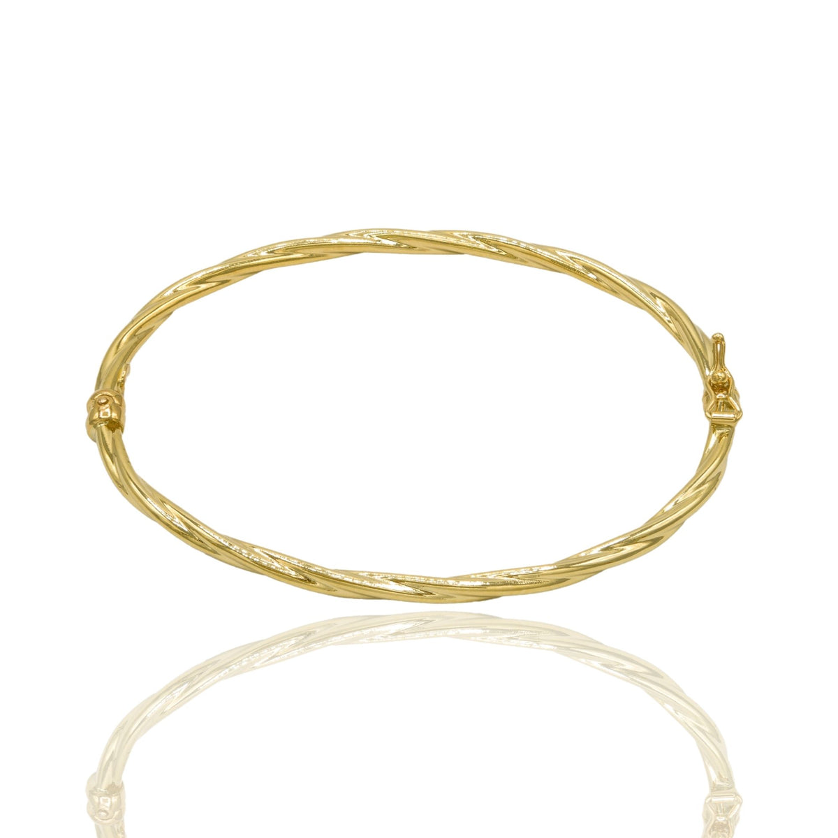 Bracciale Oro Giallo Oro 18 carati Rigido Intrecciato Solo Oro