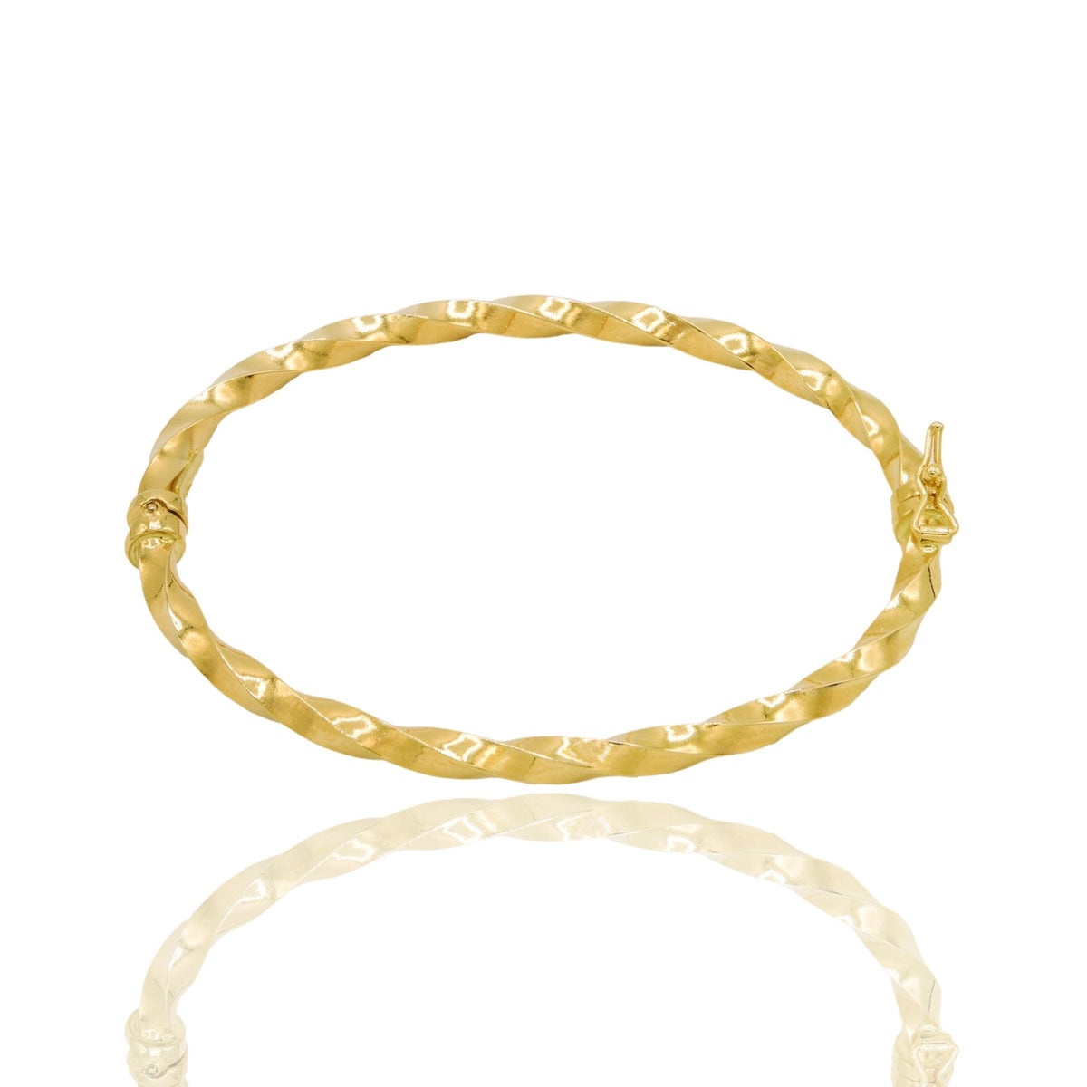 Bracciale Oro Giallo Oro 18 carati Rigido Intrecciato Solo Oro diametro interno 6