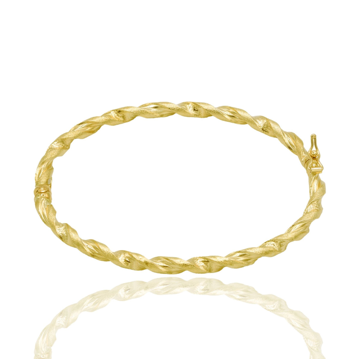 Bracciale Oro Giallo Oro 18 carati Rigido Intrecciato Solo Oro