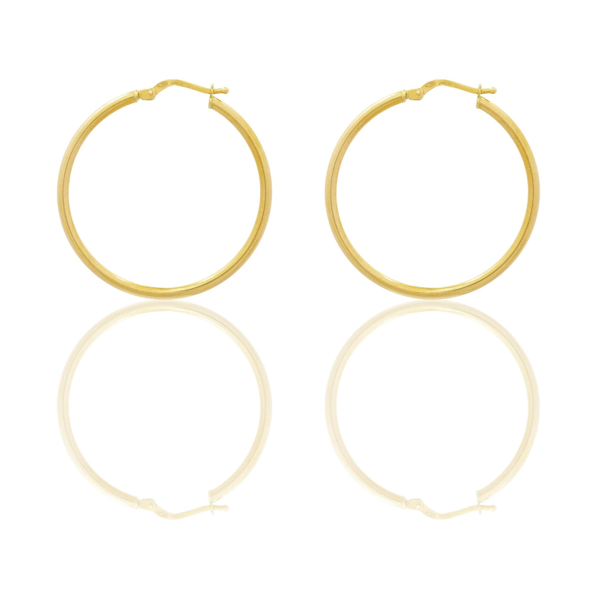 Orecchini Oro Giallo Oro 18 carati Cerchio Solo Oro Spessore mm. 2 diametro interno cm.3