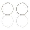 Orecchini Oro Bianco Oro 18 carati Cerchio Solo Oro Spessore mm. 2,5 diametro interno cm.5