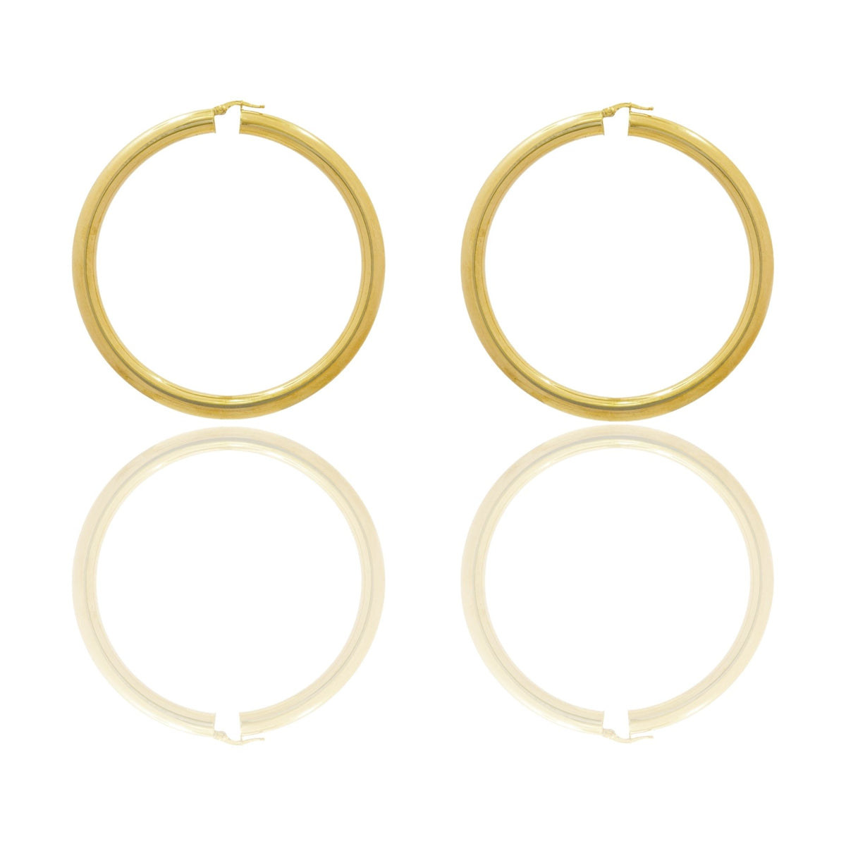 Orecchini Oro Giallo Oro 18 carati Cerchio Solo Oro Spessore mm. 6 diametro interno cm.7