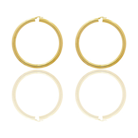 Orecchini Oro Giallo Oro 18 carati Cerchio Solo Oro Spessore mm. 6 diametro interno cm.7