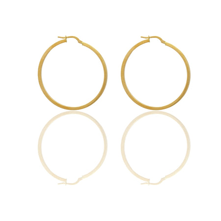 Orecchini Oro Giallo Oro 18 carati Cerchio  Solo Oro Spessore mm. 2 diametro interno cm.4