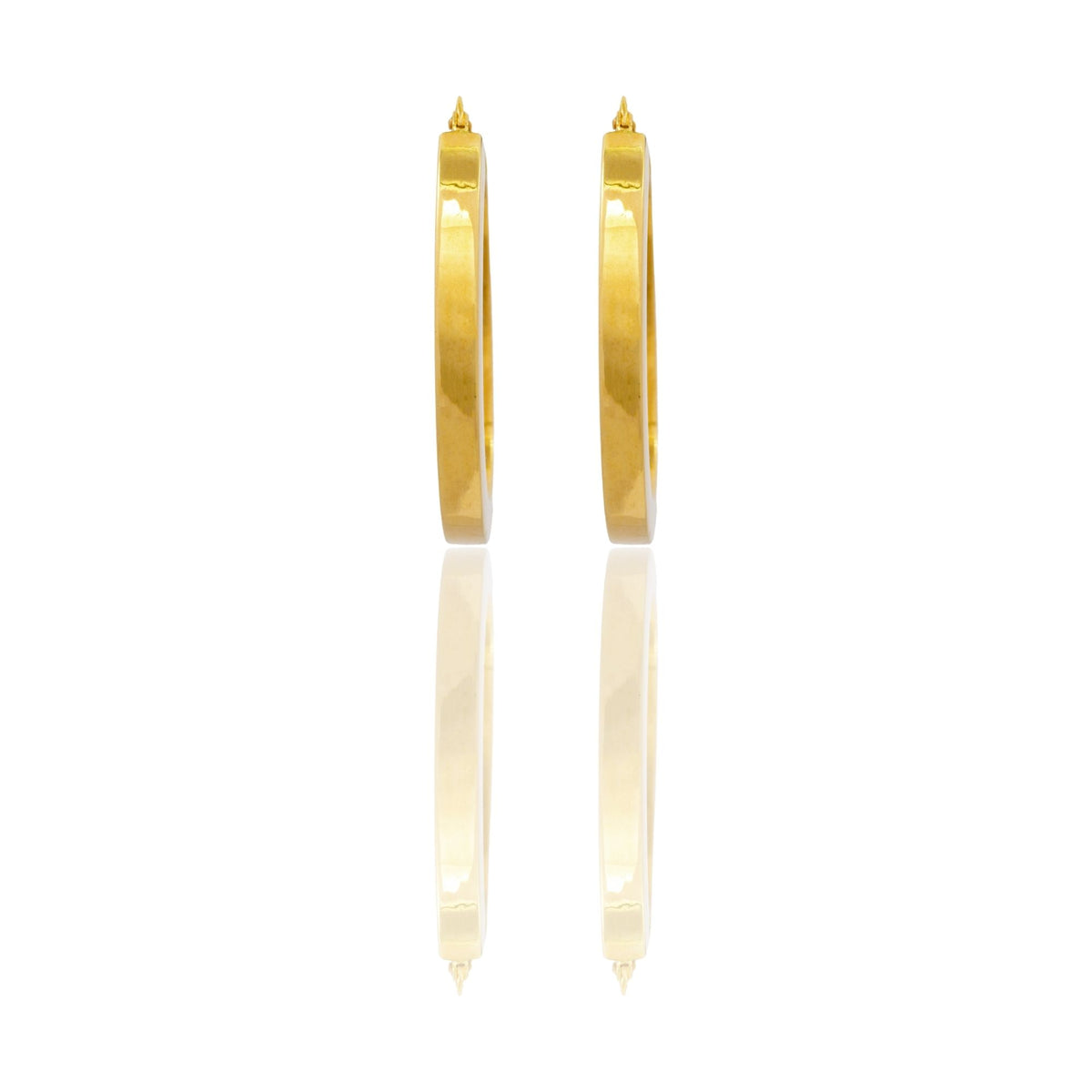 Orecchini Oro Giallo Oro 18 carati Cerchio  Solo Oro Spessore mm. 3 diametro interno cm.2,5