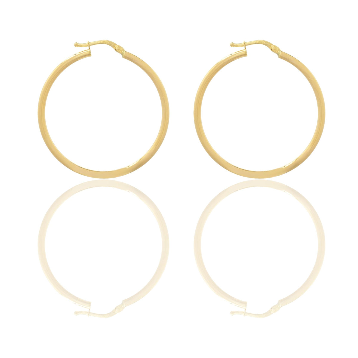 Orecchini Oro Giallo Oro 18 carati Cerchio  Solo Oro Spessore mm. 2 diametro interno cm.3