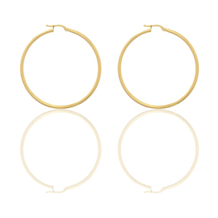 Orecchini Oro Giallo Oro 18 carati Cerchio  Solo Oro Spessore mm. 2 diametro interno cm.4