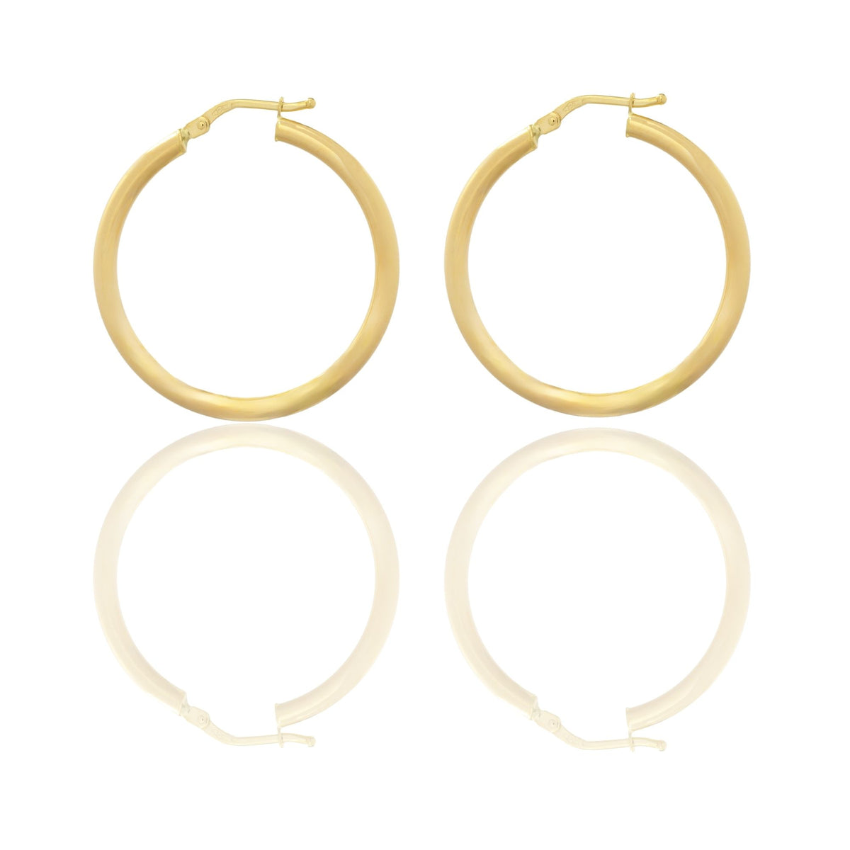 Orecchini Oro Giallo Oro 18 carati Cerchio  Solo Oro Spessore mm. 2,5 diametro interno cm.3