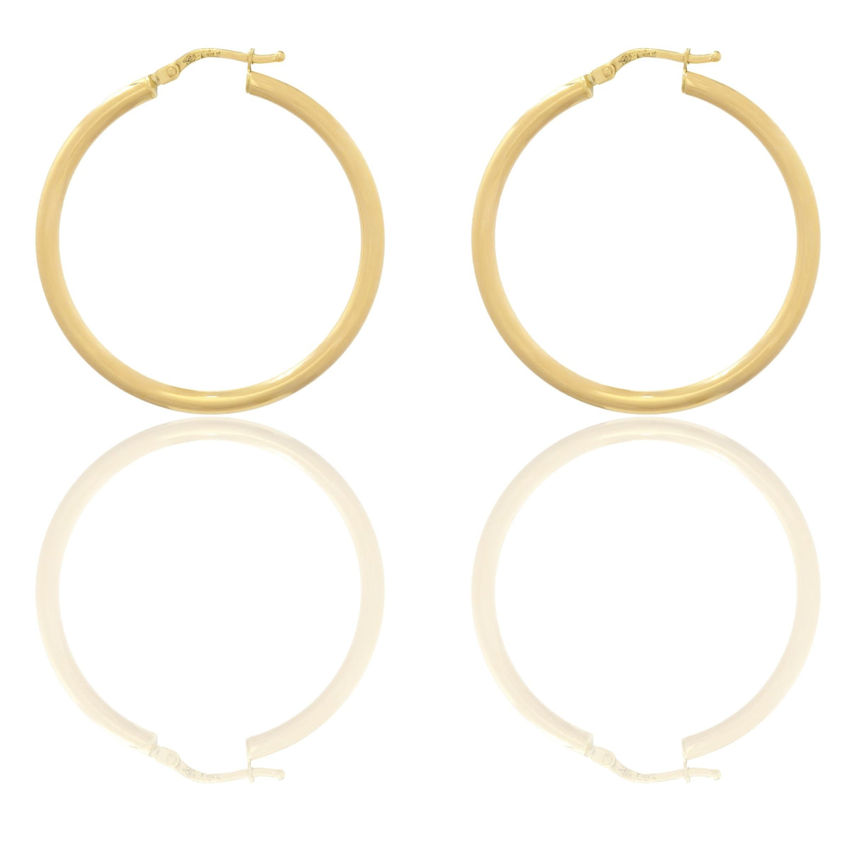 Orecchini Oro Giallo Oro 18 carati Cerchio  Solo Oro Spessore mm. 2,5 diametro interno cm.3,5