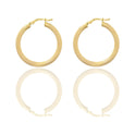 Orecchini Oro Giallo Oro 18 carati Cerchio  Solo Oro Spessore mm. 3 diametro interno cm.2.5