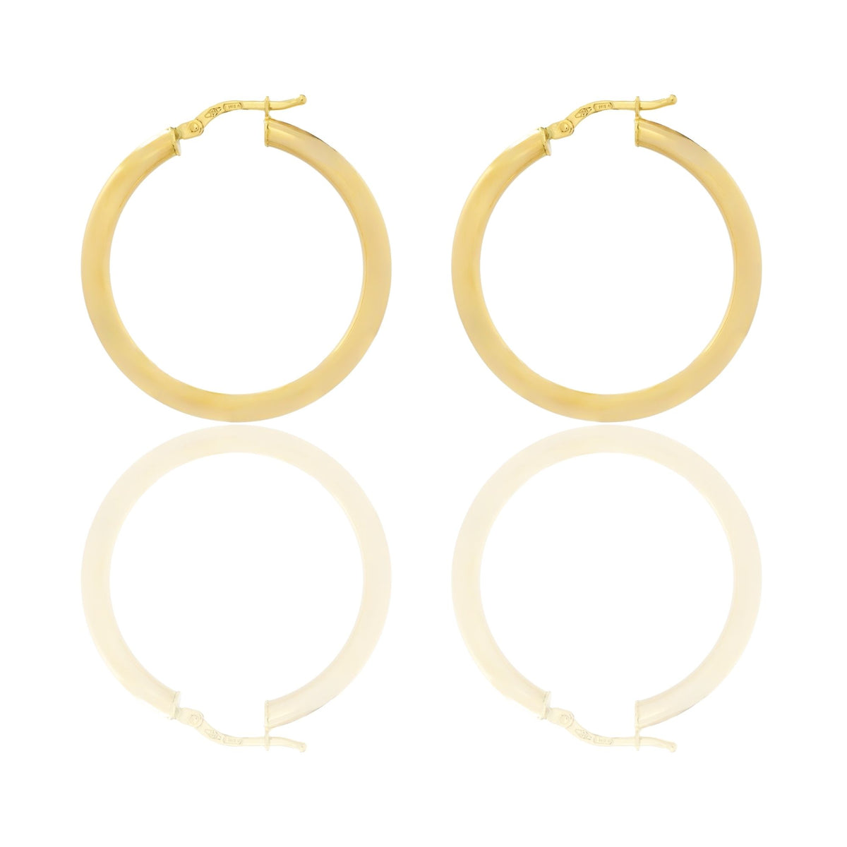 Orecchini Oro Giallo Oro 18 carati Cerchio  Solo Oro Spessore mm. 3 diametro interno cm.3