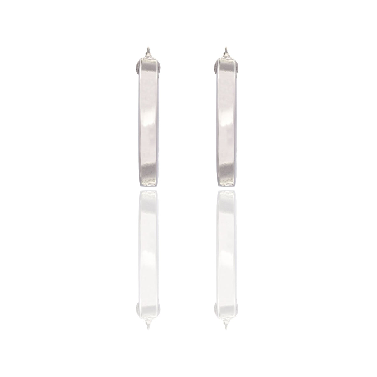 Orecchini Oro Bianco Oro 18 carati Cerchio  Solo Oro Spessore mm. 4 diametro interno cm.2