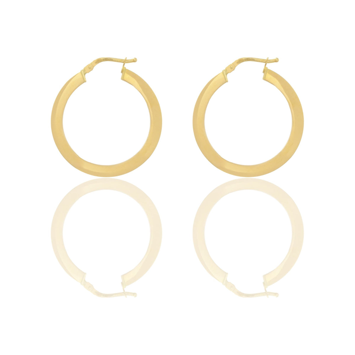 Orecchini Oro Giallo Oro 18 carati Cerchio  Solo Oro Spessore mm. 1.5*3 diametro interno cm.2