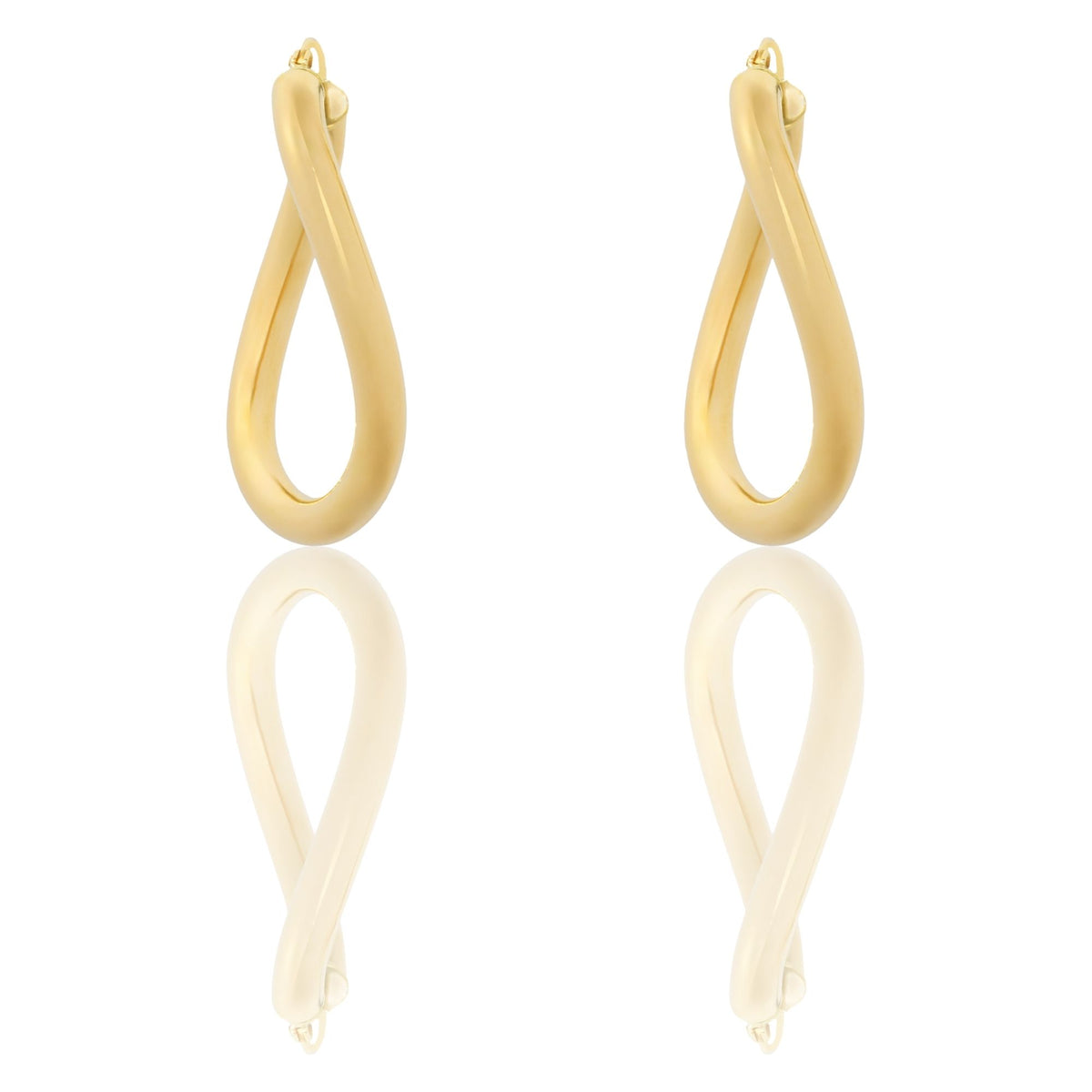 Orecchini Oro Giallo Oro 18 carati Cerchio Intrecciato Solo Oro Spessore mm. 4 diametro interno cm.2,30
