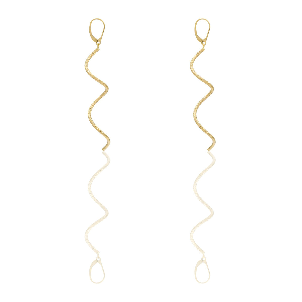 Orecchini Oro Giallo Oro 18 carati Ricciolo Pendente Solo Oro Spessore mm. 1,5
