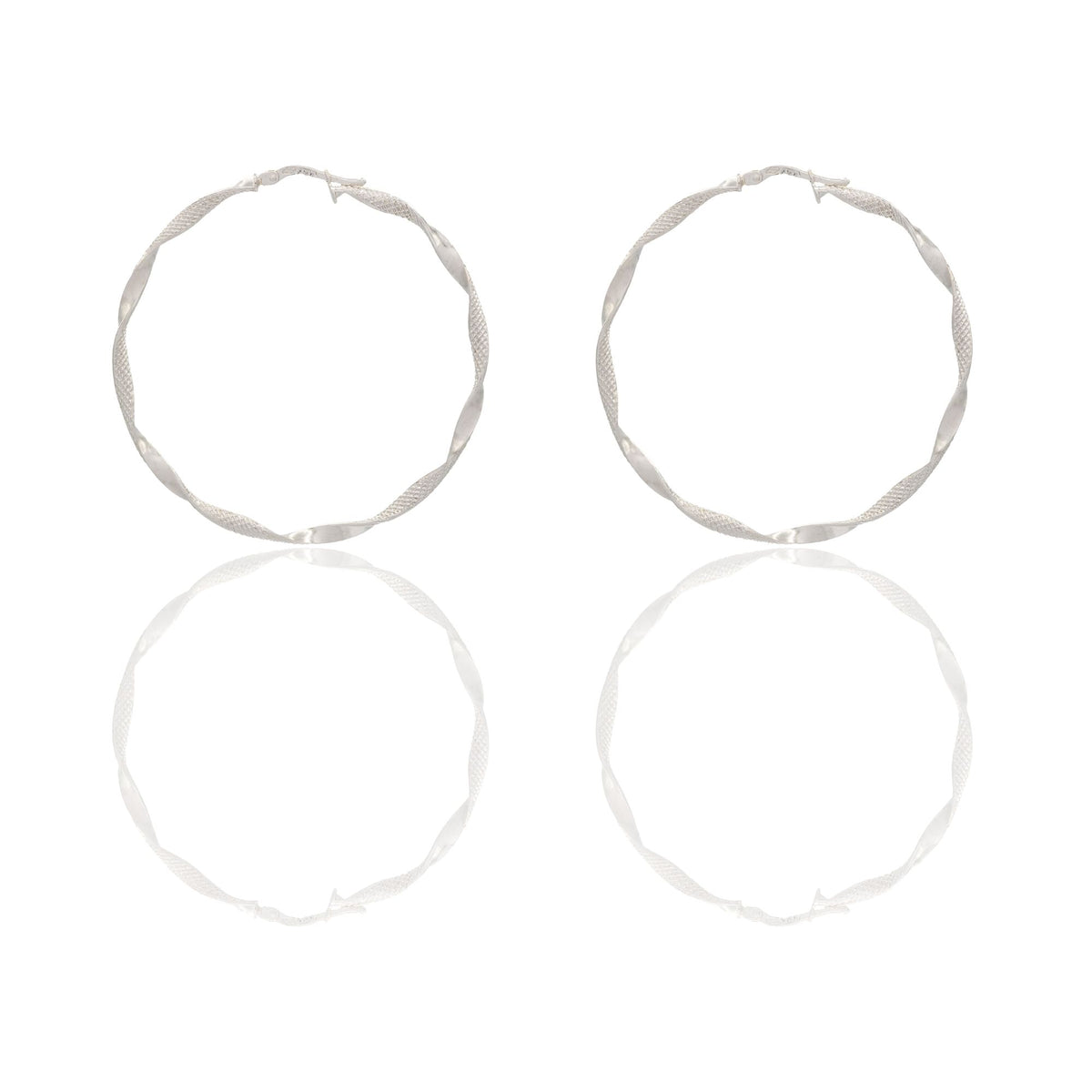 Orecchini Oro Bianco Oro 18 carati Cerchio  Solo Oro Spessore mm. 2 diametro interno cm.4,00