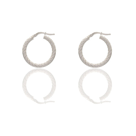Orecchini Oro Bianco Oro 18 carati Cerchio  Solo Oro Spessore mm. 2 diametro interno cm.1,5