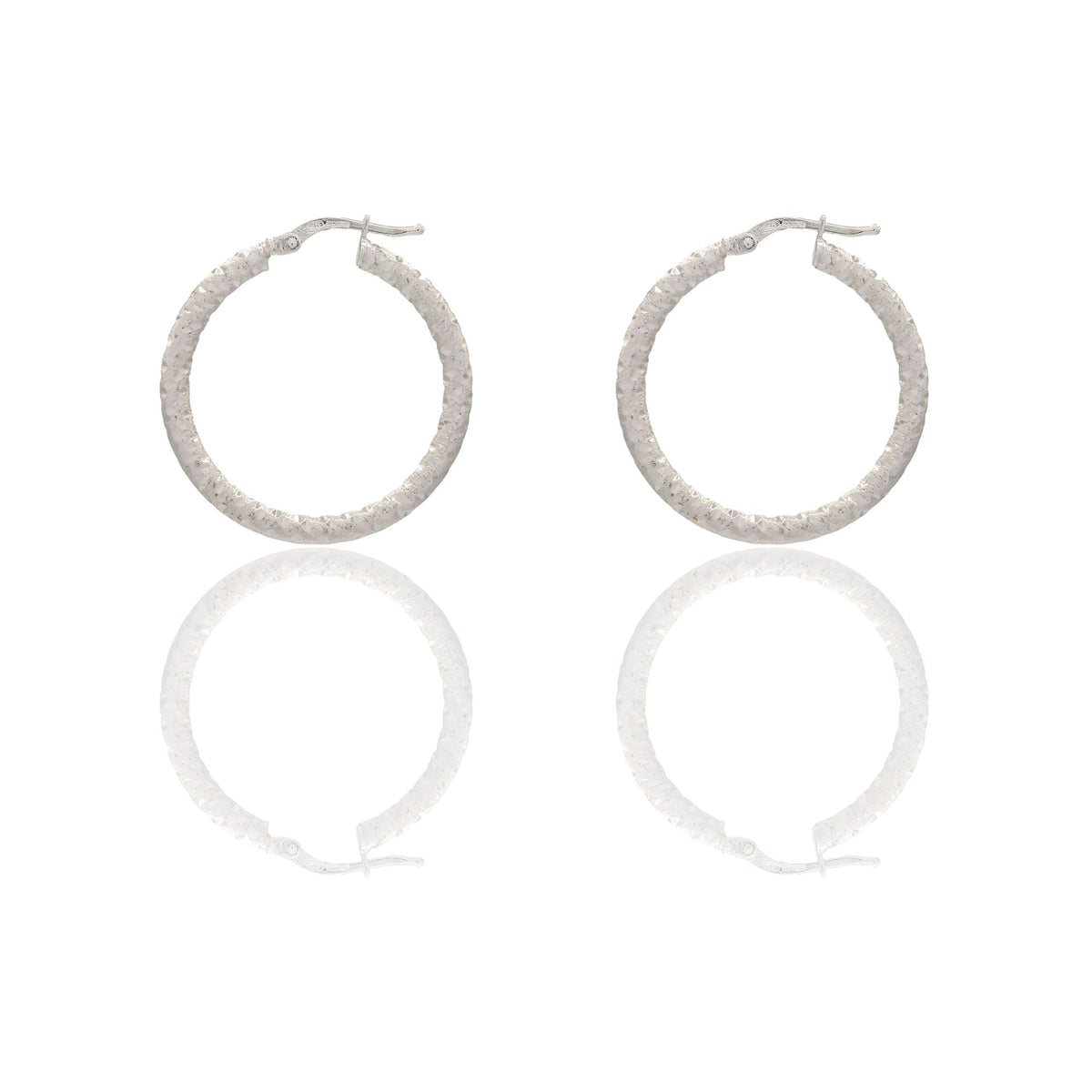 Orecchini Oro Bianco Oro 18 carati Cerchio  Solo Oro Spessore mm. 2 diametro interno cm.2
