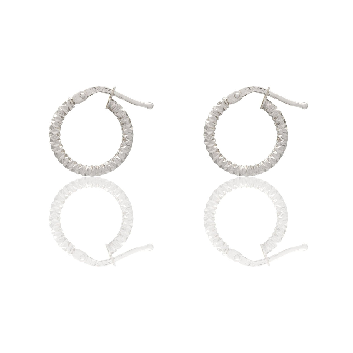 Orecchini Oro Bianco Oro 18 carati Cerchio  Solo Oro Spessore mm. 2 diametro interno cm.1