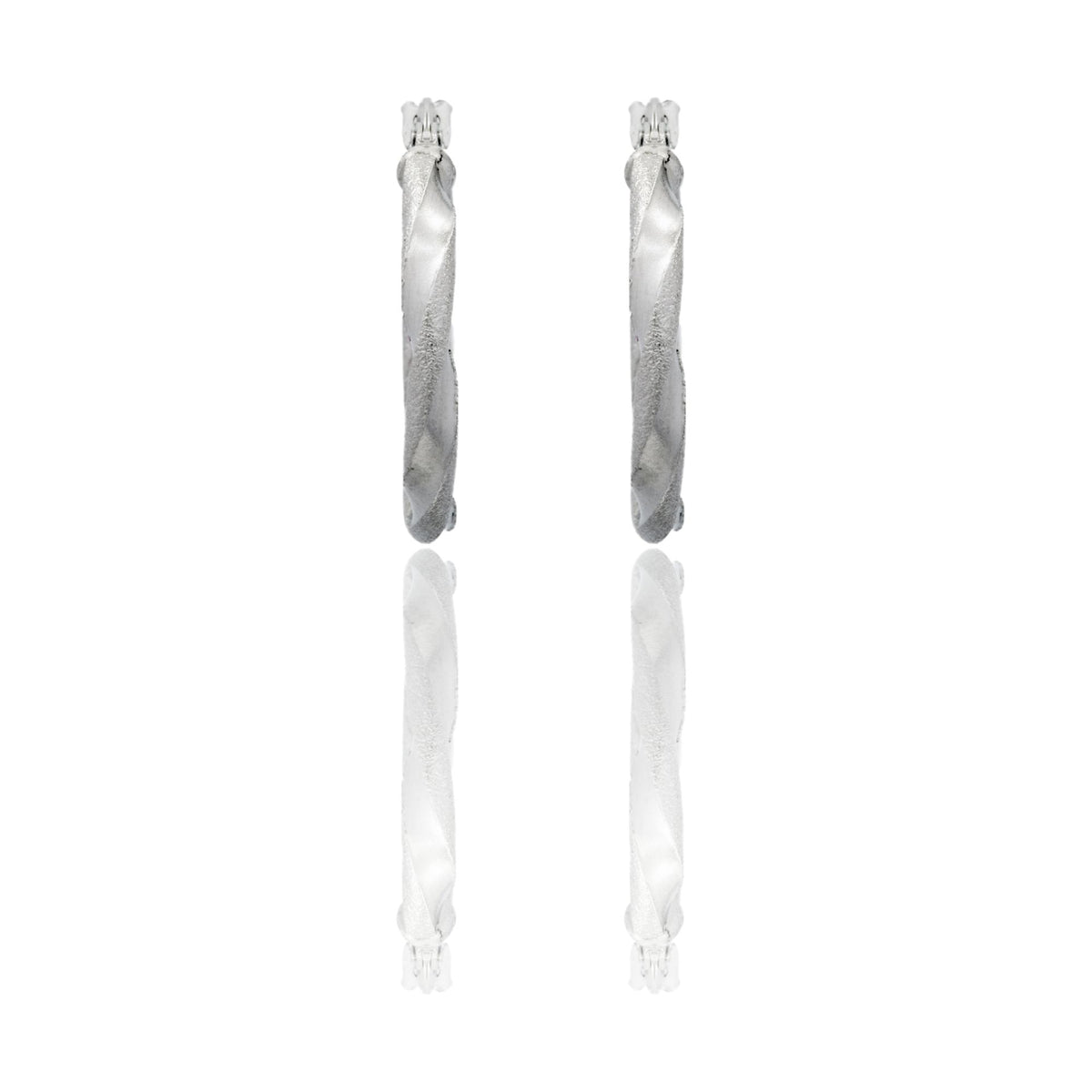 Orecchini Oro Bianco Oro 18 carati Cerchio  Solo Oro Spessore mm. 2,5 diametro interno cm.2