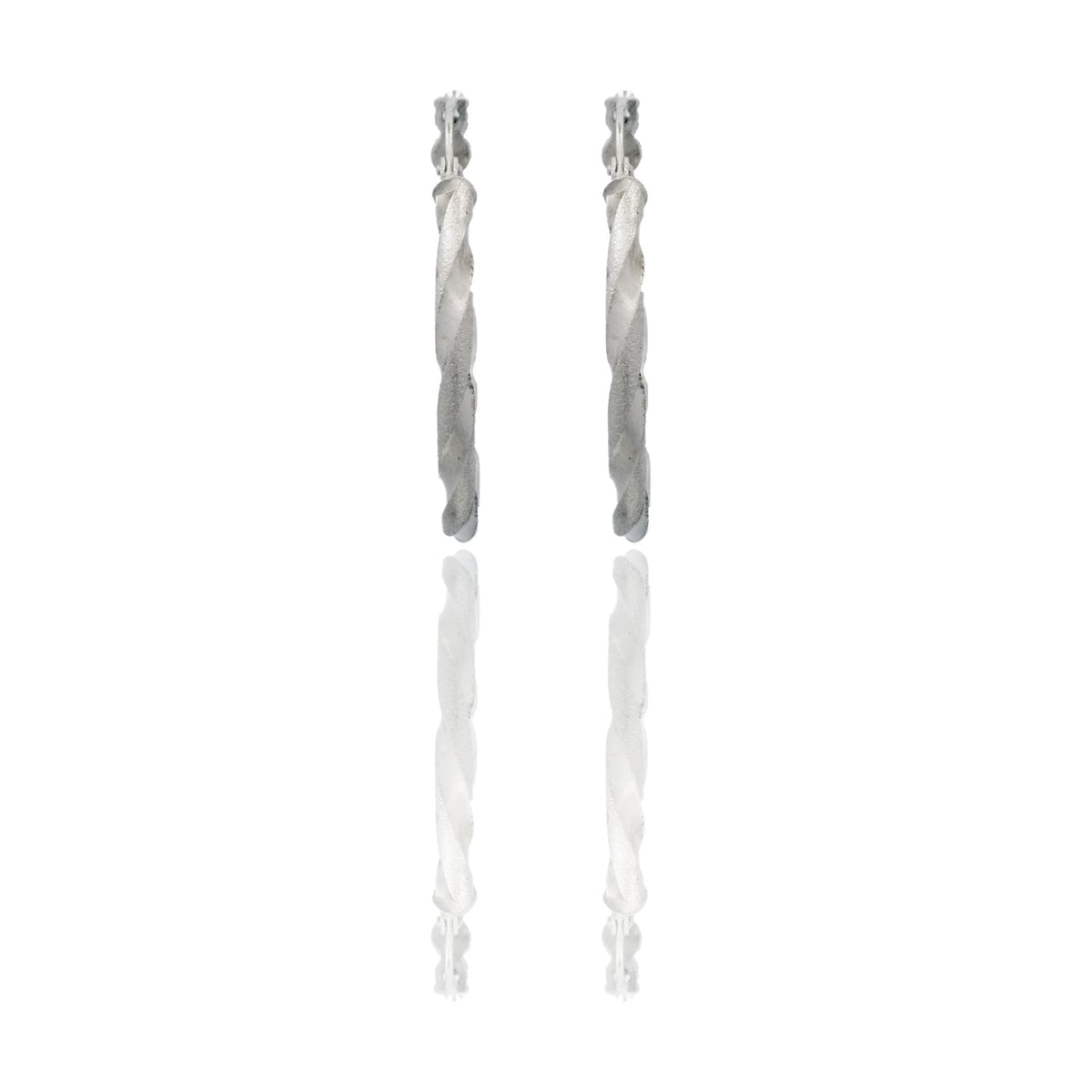 Orecchini Oro Bianco Oro 18 carati Cerchio  Solo Oro Spessore mm. 2,2 diametro interno cm.2,5