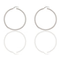 Orecchini Oro Bianco Oro 18 carati Cerchio  Solo Oro Spessore mm. 3 diametro interno cm.4,5
