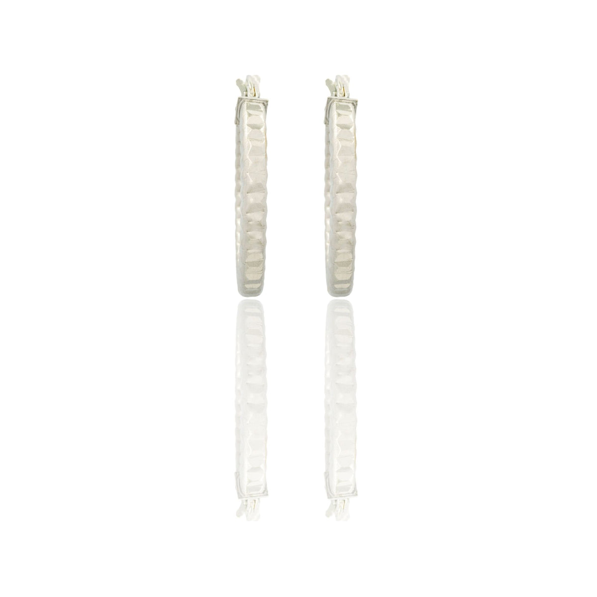 Orecchini Oro Bianco Oro 18 carati Cerchio  Solo Oro Spessore mm. 2 diametro interno cm.2