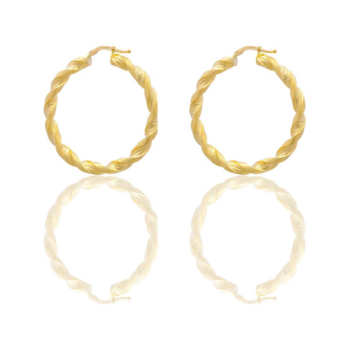 Orecchini Oro Giallo Oro 18 carati Cerchio  Solo Oro Spessore mm. 4 diametro interno cm.3