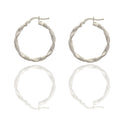 Orecchini Oro Bianco Oro 18 carati Cerchio  Solo Oro Spessore mm. 2 diametro interno cm.3